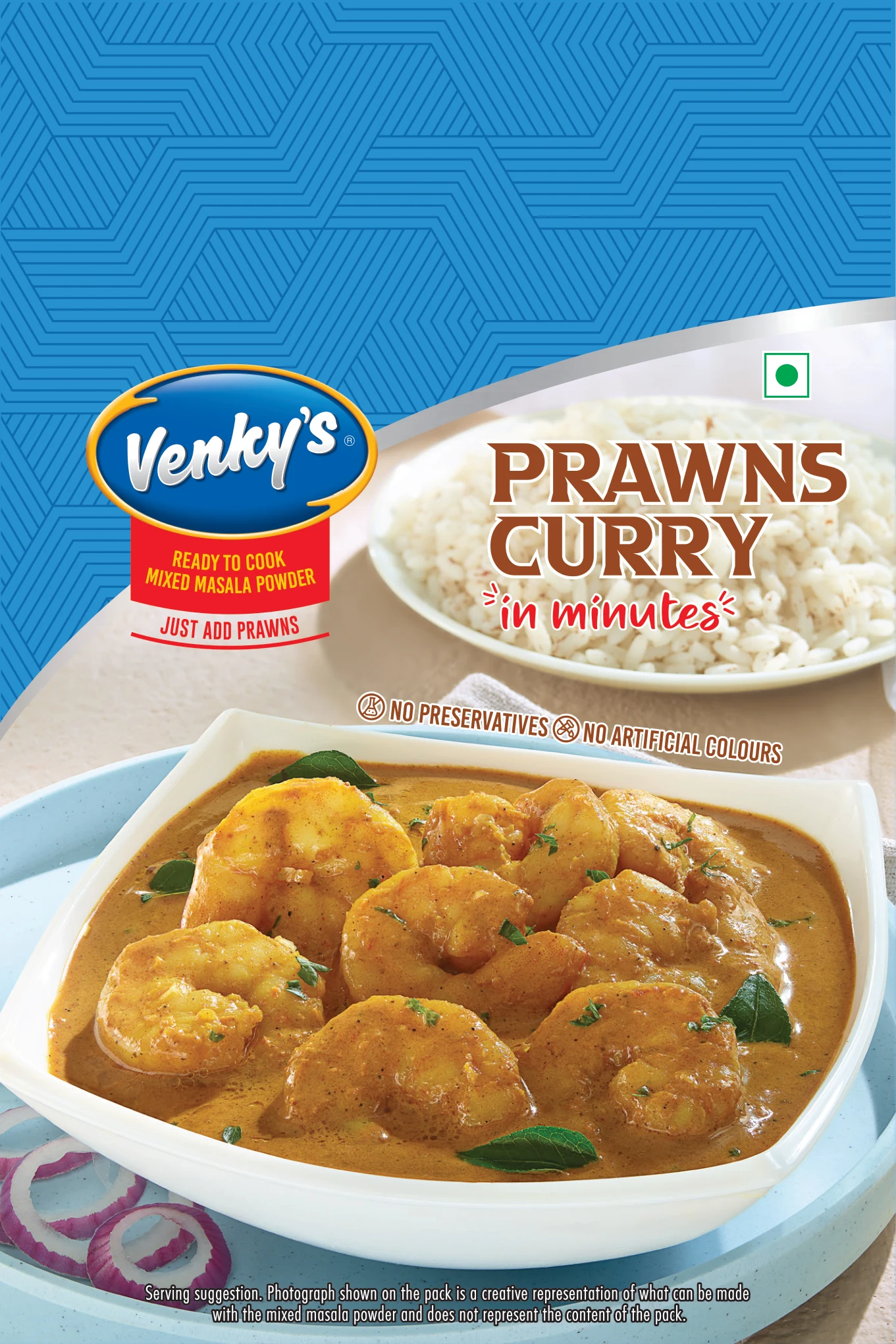 Venky's Spices Prawns Curry Ready Mix front pack