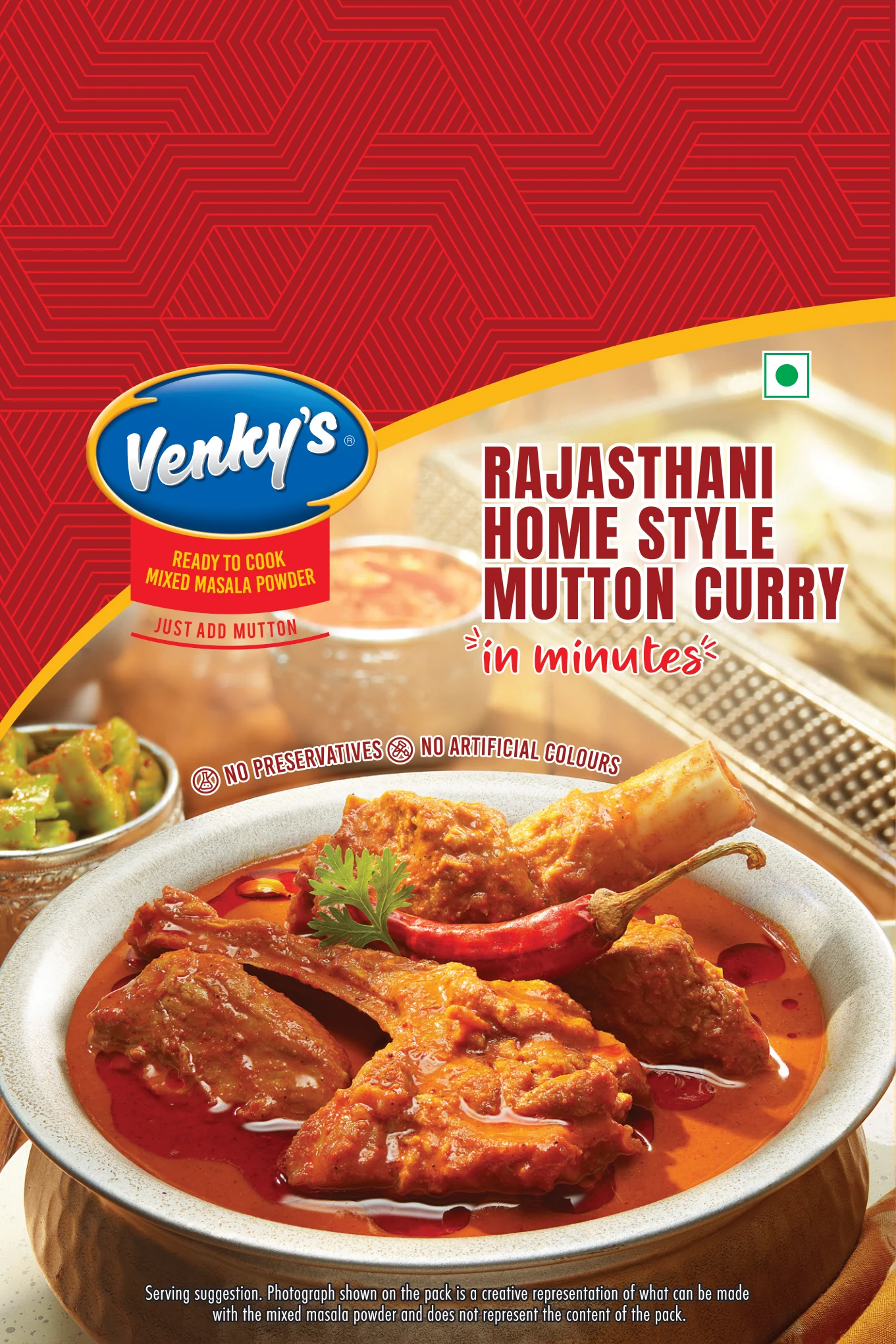 Venky's Spices Rajasthani Home Style Mutton Curry front pack